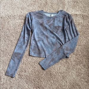 Fabletics Sheer Cropped Long Sleeve Top XS